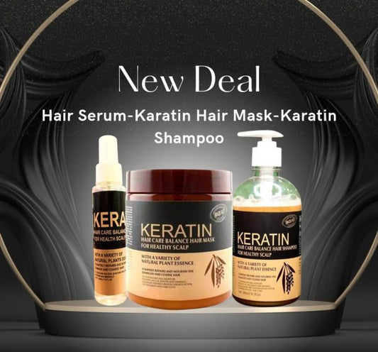 Pack of 3 - 3 In 1 Hair Keratin Mask, Shampoo & Serum Dea